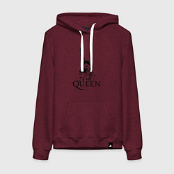 Толстовка-худи хлопковая женская Queen: Rock You, цвет: меланж-бордовый