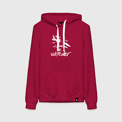 Толстовка-худи хлопковая женская WITCHER 2077, цвет: маджента
