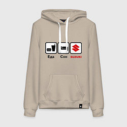 Женская толстовка-худи Главное в жизни – еда, сон , suzuki