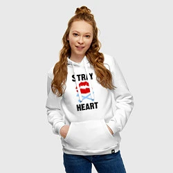 Толстовка-худи хлопковая женская Stray heart, цвет: белый — фото 2