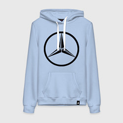 Толстовка-худи хлопковая женская Mercedes-Benz logo, цвет: мягкое небо