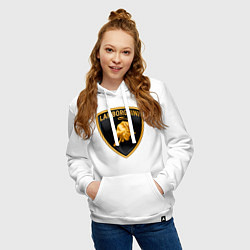 Толстовка-худи хлопковая женская Lamborghini logo, цвет: белый — фото 2