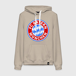Толстовка-худи хлопковая женская Bayern Munchen FC, цвет: миндальный