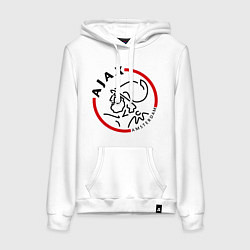 Толстовка-худи хлопковая женская Ajax FC, цвет: белый
