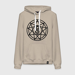 Толстовка-худи хлопковая женская Slipknot Pentagram, цвет: миндальный