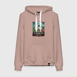 Толстовка-худи хлопковая женская System of a Down, цвет: пыльно-розовый