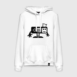 Толстовка-худи хлопковая женская Игроман, цвет: белый