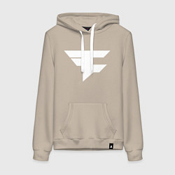 Толстовка-худи хлопковая женская FAZE Symbol, цвет: миндальный