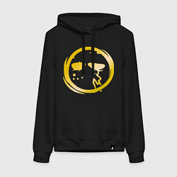 Толстовка-худи хлопковая женская Danny, цвет: черный