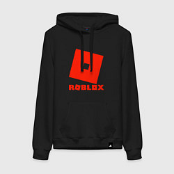 Толстовка-худи хлопковая женская Roblox Logo, цвет: черный