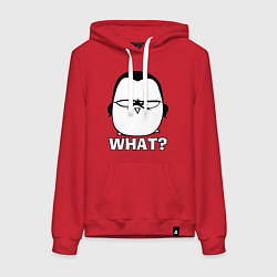 Толстовка-худи хлопковая женская What?, цвет: красный