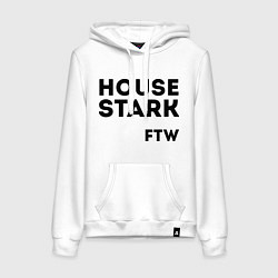 Толстовка-худи хлопковая женская House Stark FTW, цвет: белый