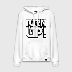 Толстовка-худи хлопковая женская Turn UP!, цвет: белый