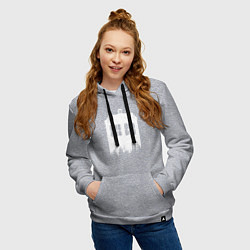 Толстовка-худи хлопковая женская Тардис white - Доктор Кто, цвет: меланж — фото 2
