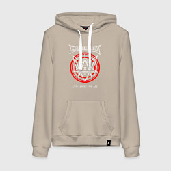 Толстовка-худи хлопковая женская Математическая пентаграмма, цвет: миндальный