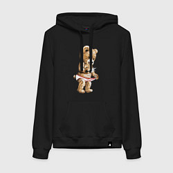 Толстовка-худи хлопковая женская Nasty Bear, цвет: черный