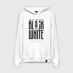Толстовка-худи хлопковая женская Juventus: Black & White, цвет: белый