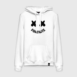 Толстовка-худи хлопковая женская FORTNITE x MARSHMELLO, цвет: белый
