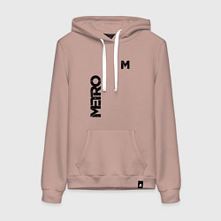 Толстовка-худи хлопковая женская METRO M, цвет: пыльно-розовый