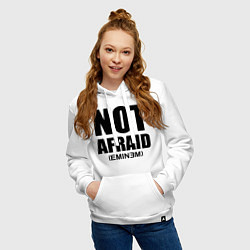 Толстовка-худи хлопковая женская Not Afraid, цвет: белый — фото 2