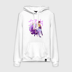 Толстовка-худи хлопковая женская No Game No Life, цвет: белый