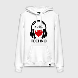 Женская толстовка-худи Techno Music is Love