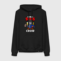 Толстовка-худи хлопковая женская BRAWL STARS CROW, цвет: черный