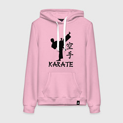 Толстовка-худи хлопковая женская Karate craftsmanship, цвет: светло-розовый