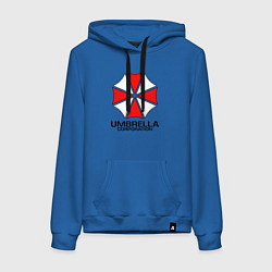 Толстовка-худи хлопковая женская UMBRELLA CORP, цвет: синий