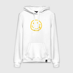 Толстовка-худи хлопковая женская NIRVANA, цвет: белый