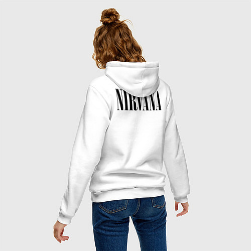 Женская толстовка-худи NIRVANA на спине / Белый – фото 4