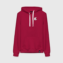 Толстовка-худи хлопковая женская LIL PEEP НА СПИНЕ, цвет: маджента