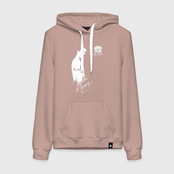 Толстовка-худи хлопковая женская Queen, цвет: пыльно-розовый