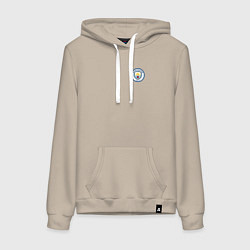 Толстовка-худи хлопковая женская МАНЧЕСТЕР СИТИ, цвет: миндальный