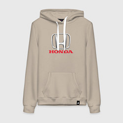Толстовка-худи хлопковая женская HONDA, цвет: миндальный