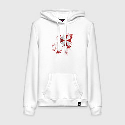 Толстовка-худи хлопковая женская Umbrella, цвет: белый