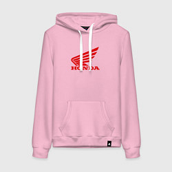 Толстовка-худи хлопковая женская HONDA, цвет: светло-розовый