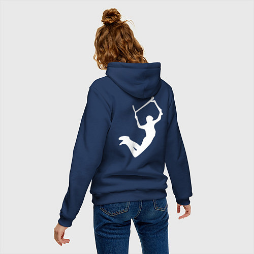 Женская толстовка-худи Самокат трюк фристайл экстрим / Тёмно-синий – фото 4