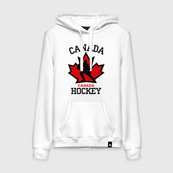 Толстовка-худи хлопковая женская Canada Hockey, цвет: белый
