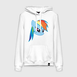 Толстовка-худи хлопковая женская Rainbow Dash, цвет: белый