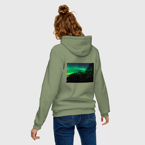 Женская толстовка-худи Северное сияние / Авокадо – фото 4