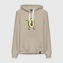 Толстовка-худи хлопковая женская Авокадо дэб, цвет: миндальный