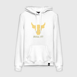 Толстовка-худи хлопковая женская Bull It, цвет: белый