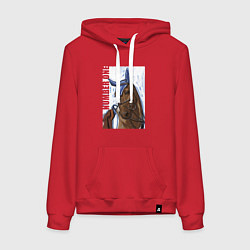 Толстовка-худи хлопковая женская Number one, цвет: красный