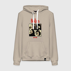 Толстовка-худи хлопковая женская The Beatles LET IT BE, цвет: миндальный