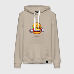 Женская толстовка-худи Бургер на спорте