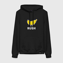 Толстовка-худи хлопковая женская RUSH BANANA, цвет: черный