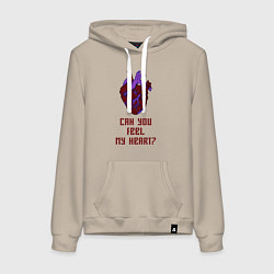 Толстовка-худи хлопковая женская Bring Me The Horizon 2D Сердце, цвет: миндальный