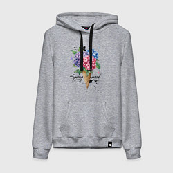 Толстовка-худи хлопковая женская Весеннее настроение, цвет: меланж