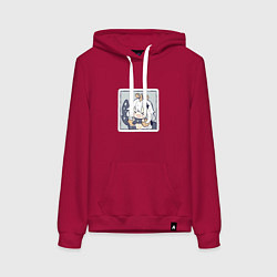 Толстовка-худи хлопковая женская Паймон, цвет: маджента